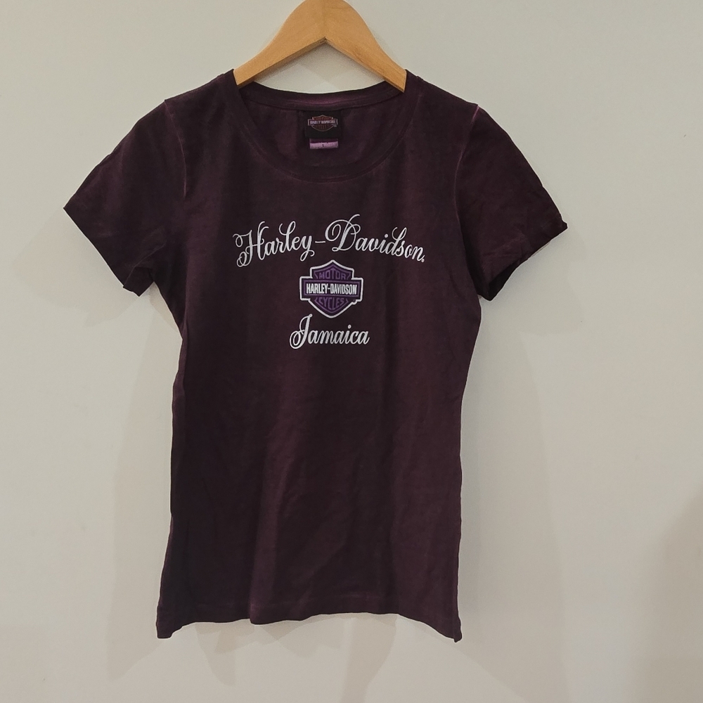 Harley-Davidson Jamaica Collectible Purple T-Shirt Size S Made in Bangladesh